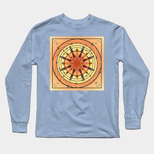 Radiant Sun Vintage Art Mandala Long Sleeve T-Shirt